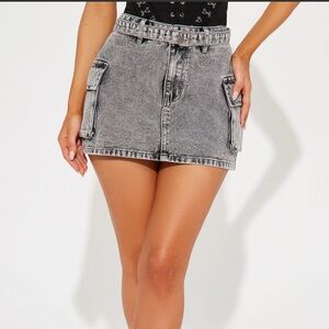 Grey denim skirt